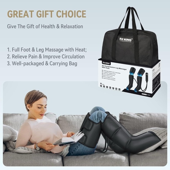 FIT KING Leg Massager with Heat for Circulation Upgraded Full Leg and Foot - Picture 8 of 9